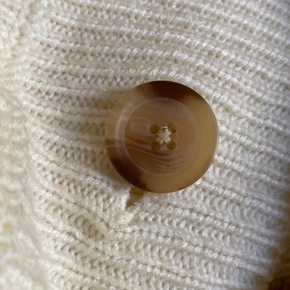 LOFT Poncho Cable Knit Ivory Size M/L - Picture 8 of 9